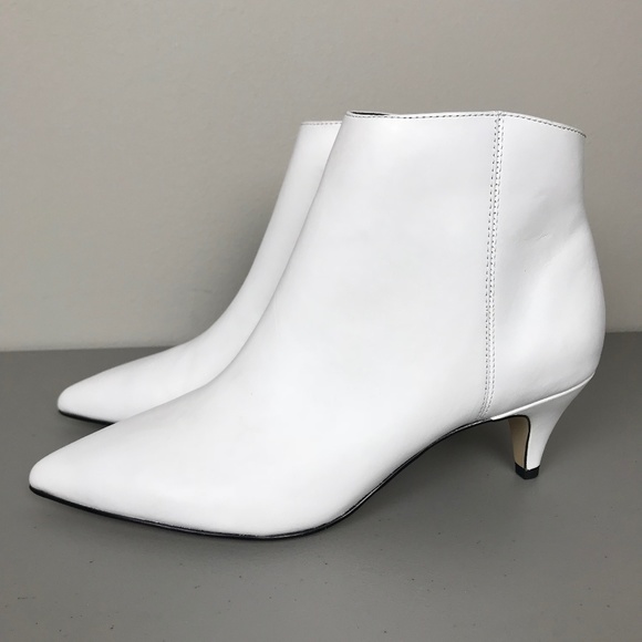 white kitten heel boots